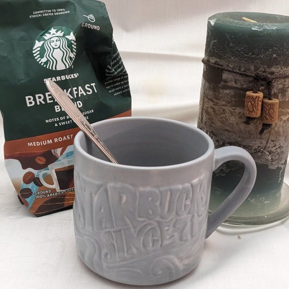 Starbucks Since 71  Embossed Mermaid Siren Gray 12 oz Coffee/Tea/Chocolate Mug - Picture 1 of 14
